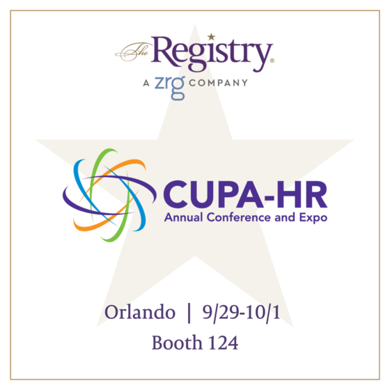 The Registry will be at the College and University Professional Association for Human Resources (CUPA-HR) Annual Conference.