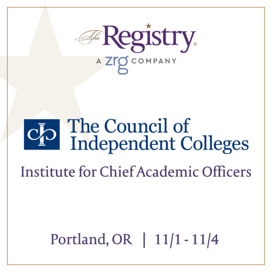 The Registry will be attending The Council of Independent Colleges Institute for Chief Academic Officers.