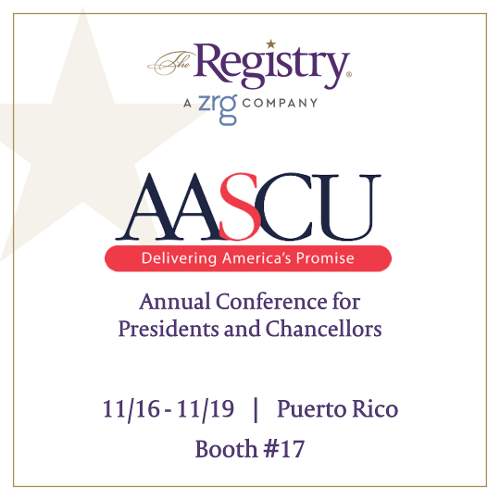 The Registry will be attending the American Association of State Colleges and Universities (AASCU) Annual Conference for Presidents and Chancellors.