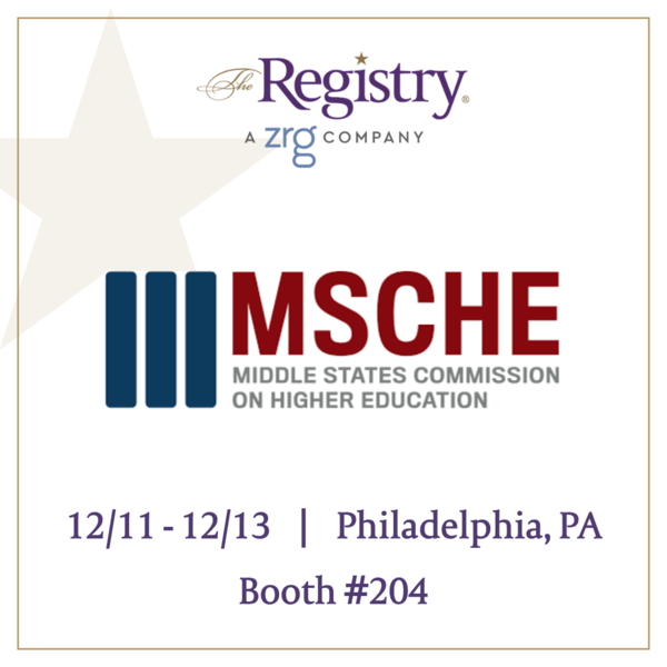 The Registry will be attending the Middle States Commission on Higher Education (MSCHE) Annual Conference.