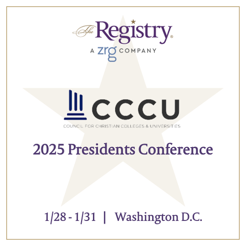 The Registry is honored to be a silver sponsor the Council for Christian Colleges & Universities (CCCU) Presidents Conference.