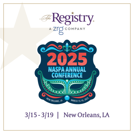 The Registry is proud to be sponsoring the 2025 NASPA Annual Conference.